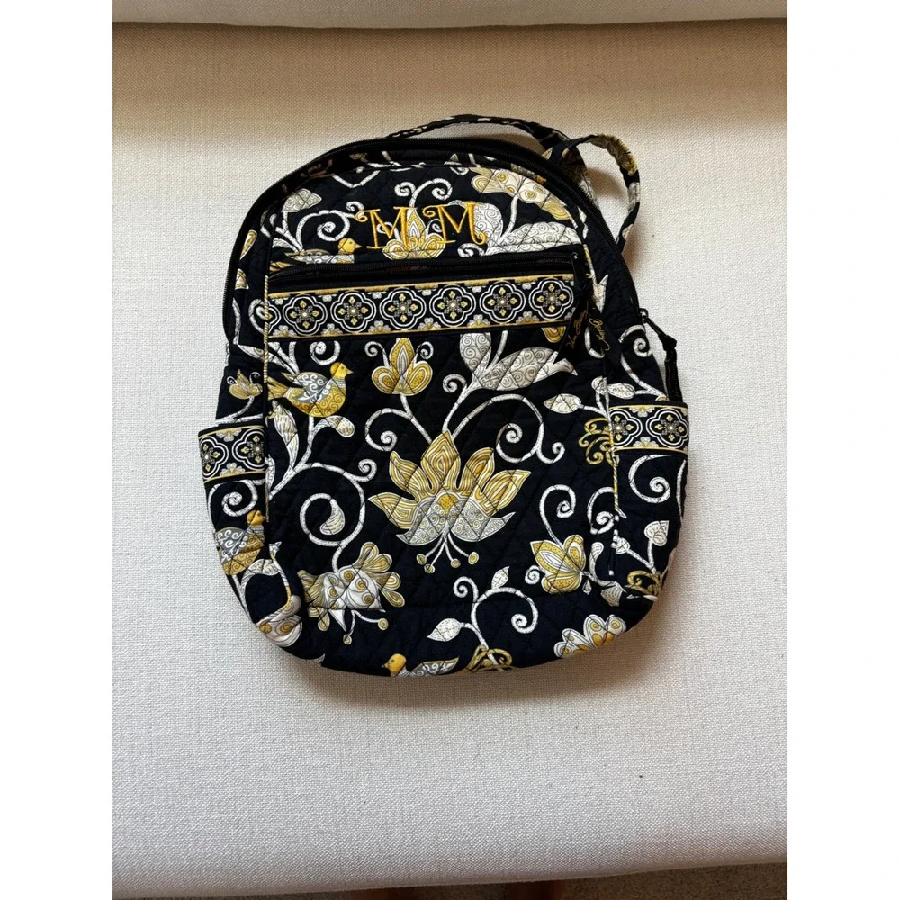 Y2K Vera Bradley Backpack Yellow Bird Floral Retired Quilted Cotton Bag